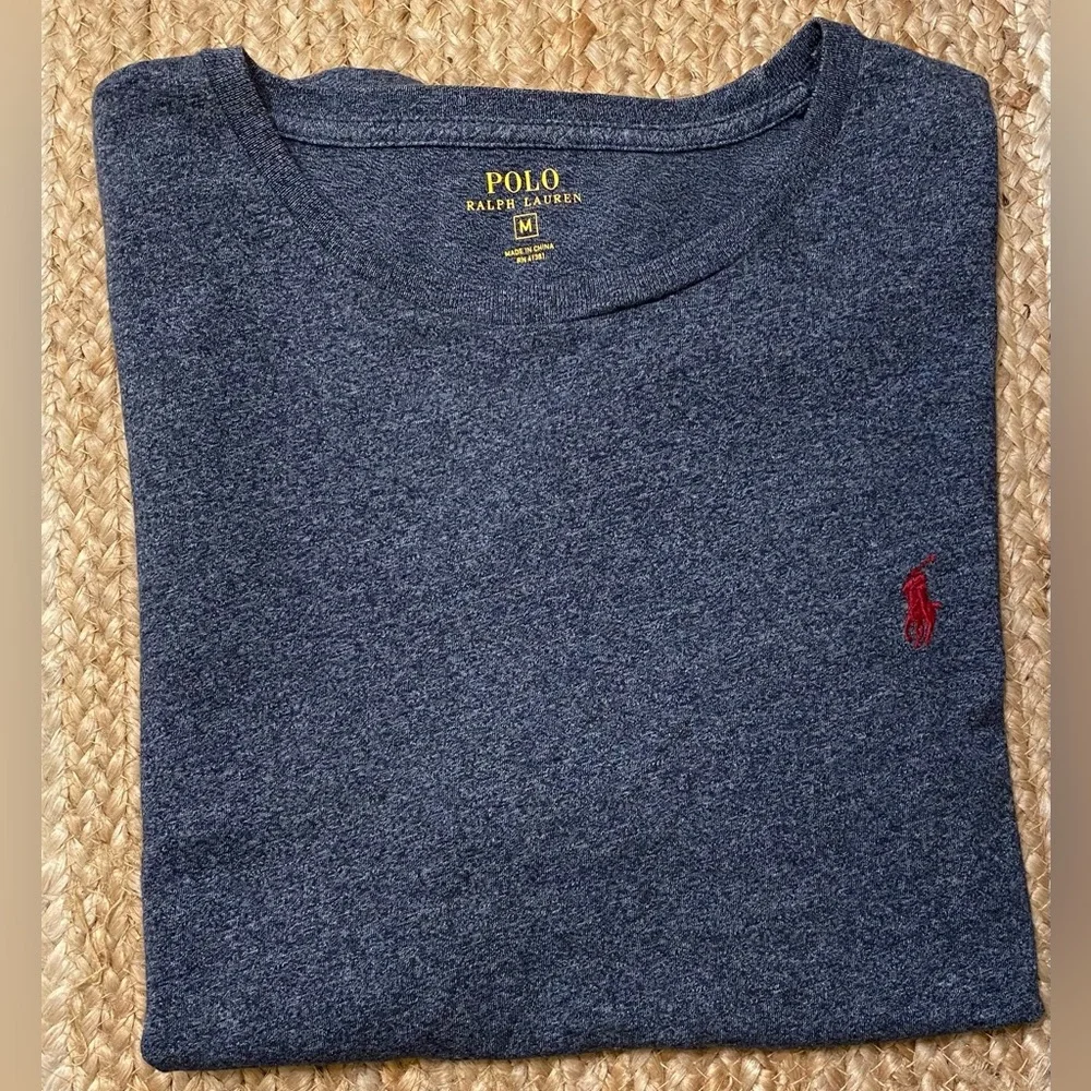 Polo‎ by Ralph Lauren  Medium Heather Slate Gray Crew Neck Cotton Polo